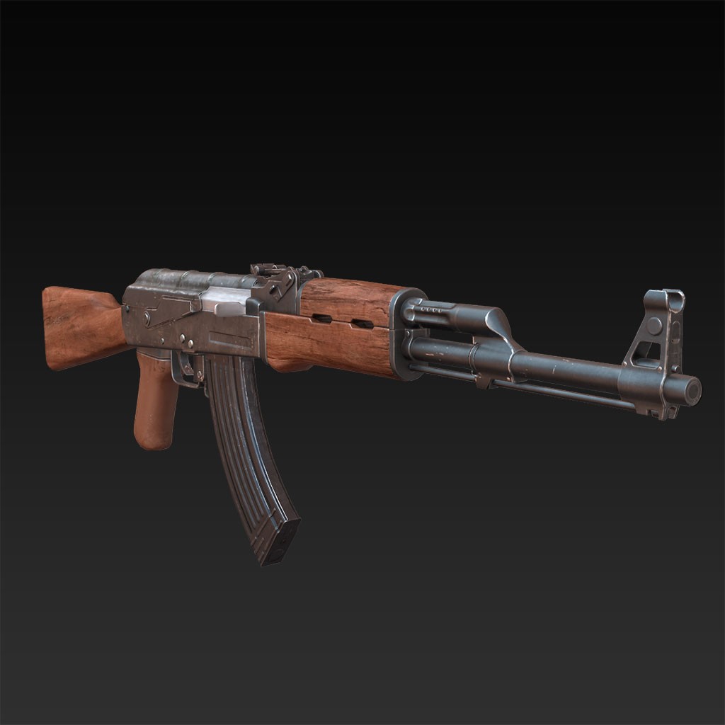 AK-47 (Low nad High poly) preview image 1